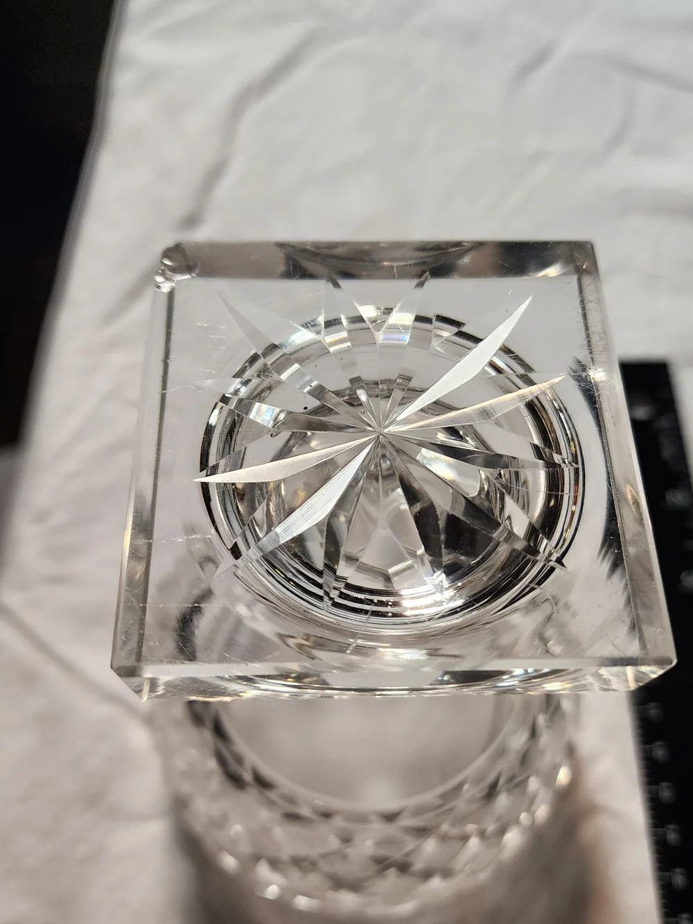 Cut Crystal Covered Compote - Clear Glass Candy Dish